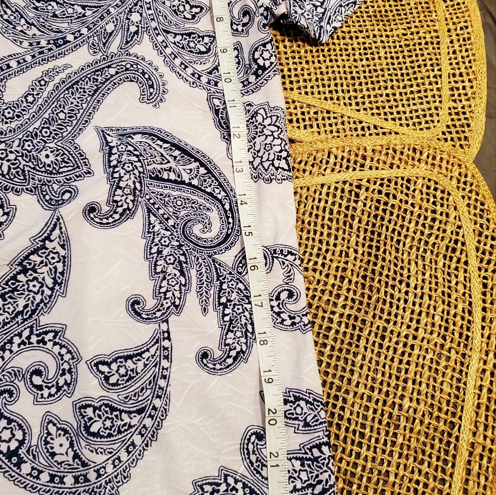 Paisley Blue and White Embroidered Tee - Picture 11 of 11